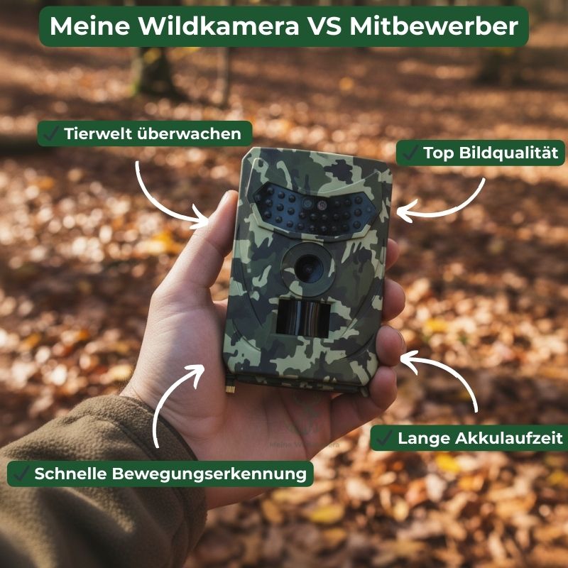 MeineWildkamera Falke X Wildkamera Nachtsicht 24MP Full HD IP66 Solar